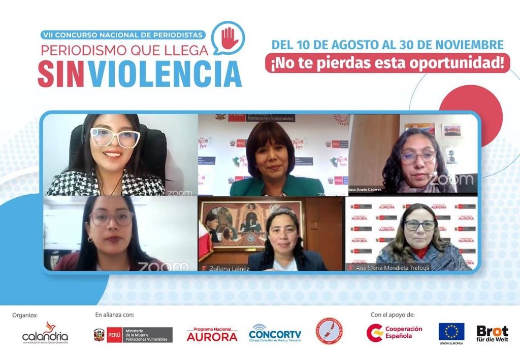 SÉPTIMO CONCURSO “PERIODISMO QUE LLEGA SIN VIOLENCIA” RECONOCERÁ A PERIODISTAS QUE PROMUEVAN UNA VIDA LIBRE DE VIOLENCIA EN MUJERES, NIÑAS, NIÑOS Y ADOLESCENTES EN TODO EL PAÍS.